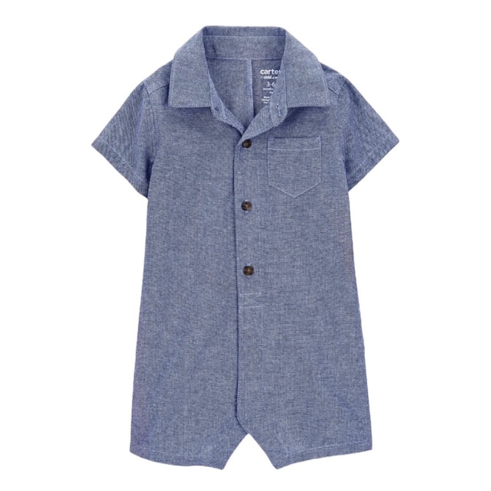 Carter’s Child of Mine Blue Romper Baby Boy 6-9 months NWT